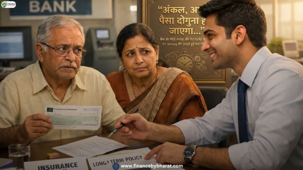 “अंकल, आपका पैसा दोगुना हो जाएगा…” – बैंक की मीठी सलाह और रिटायरमेंट के PF Money की उलझी हुई कहानी!